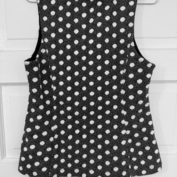 Anthropologie Maeve Black & White Polka Dot Jaquard Tank Top / Sleeveless - M - Picture 4 of 4